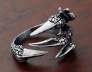 1pcs Titanium Steel Eagle Dragon Claw Halloween Skull Ring Hot Selling Men&