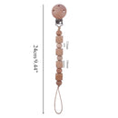 1pc Crochet Bunny Baby Pacifier Clip Chain BPA Free Wooden Beads Appease Soother Chain Clips Newborn Dummy Holder Nipple Clip
