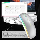 Dual Mode Bluetooth Wireless Mouse with One-Click Desktop Function Type-C Rechargeable Silent Backlight Mice for Laptop PC New