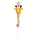 1pc Crochet Bunny Baby Pacifier Clip Chain BPA Free Wooden Beads Appease Soother Chain Clips Newborn Dummy Holder Nipple Clip