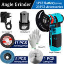 12V Brushless Angle Grinder 2PCS Lithium Battery 500W 19500Rpm Cordless Mini Polishing Machine Diamond Cutting Grinder