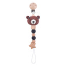 1pc Crochet Bunny Baby Pacifier Clip Chain BPA Free Wooden Beads Appease Soother Chain Clips Newborn Dummy Holder Nipple Clip