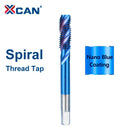 XCAN HSS Steel Screw Tap Titanium Coated Spiral Metric Thread Tap M2-M18 Machine Plug Tap HSS6542 Threading Tool Tap Drill Bit