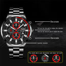 Fashion Mens Sports Watches Luxury Men Business Stainless Steel Quartz Wristwatch Man Casual Leather Watch relogio masculino