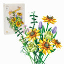 Fomantic Flower Bouquet Rose Orchid Building Block Bricks Toy DIY Potted Illustration Holiday Girlfriend Christmas Gifts 10286