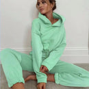 Winter Two Piece Sets Women Tracksuit Oversized Suit 2021 Autumn Trouser Suits Female Sweatshirt Solid Sports Hoodie Sportswear