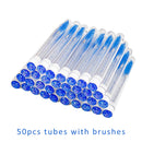 50pcs Reusable Eyelash Brush Tube Disposable Eyelash Wands Eyebrow Brush Replaceable Dust-proof Sparkling Broken Diamond Bottom