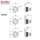 16mm 1NO High Flat Head Waterproof Momentary Reset Metal Push Button Switch Screw Terminal Car Engine Doorbell PC Power Switch