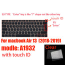 Keyboard cover for Apple Macbook pro13/16/15 Air13 inch All series Laptop silicone Case Clear Protector Skin A2442 A2337 EU/US