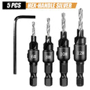 5pcs Countersink Drill Bit Carpentry Drill Set Drilling Pilot Holes For Screw Sizes #5 #6 #8 #10 #12 Drilling Woodworking Tools