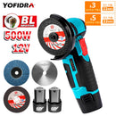 12V 500W Mini Brushless Angle Grinder with Rechargeable Lithium Battery Cordless Polishing Machine Diamond Cutting Power Tool