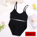2PCS/Set Women Seamless Bra Panties Set Sexy Stretch Sport Bra Thong Briefs Style Panty Bralette Crop Top Intimates Lingerie Set