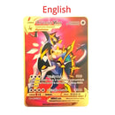 10000HP Arceus Vmax DIY Golden Pokemon Cards in English Iron Metal Pokmo Letters Kids Gift Game Collection Cards