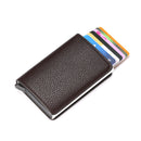 Custom Name Business Bank Credit Card Holder Men Wallet Coin Leather Wallet RFID Aluminium Box CardHolder with Money Clips Purse