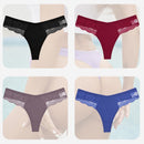4PCS/Set Sexy Women Cotton Panties Lace Thong Underwear for Female Intimates Lingerie T-Back Floral Hollow Out Plus Size Panties