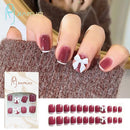 Fake Nails Art Nail Tips Press on False with Designs Set Full Cover Artificial Short Packaging Kiss Display Clear Tipsy Stick
