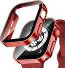 Waterproof Case for Apple Watch 7 8 45mm 41mm 44mm 40mm Screen Protector Cover Straight Edge Bumper iWatch 4 5 SE 6 Accessories