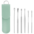 6Pcs/set Ear Wax Pickers Stainless Steel Earpick Wax Remover piercing kit earwax Curette Spoon Care Ear Clean Toolear cleaner