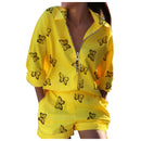 Long Sleeve Shirt & Pocket Design Shorts Set Women&