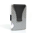 DIENQI Carbon Fiber Card Holder Mini Slim Wallet Men Aluminum Metal RFID Magic Wallet Small Thin Male Purses Money Bag Vallet