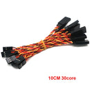 10pcs 10 / 15 / 30 / 50 / 100cm Servo Extension Cable 30 / 60coreFor Futaba JR Anti-interference Servo For RC Helicopter Part/