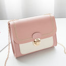 Stitching Women Summer Shoulder Crossbody Bag Chain PU Leather Ladies Messenger Bag Female Small Square Bag Clutch Bags Handbags