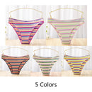FINETOO 3Pcs/Set Colorful Stripes Panties Women&