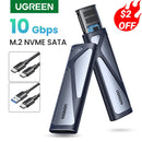 UGREEN M2 SSD Case NVME SATA Dual Protocol M.2 to USB Type C 3.1 SSD Adapter for NVME PCIE NGFF SATA SSD Disk Box M.2 SSD Case