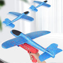 Airplane Launcher Toy Children Bubble Catapult Plane Catapult Gun Outdoor EPP Foam Airplane Launcher Shooting Game Toy for Kids