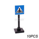 Marumine Traffic Road Sign Light Lamp Block Brick City Street View Accessories Signpost Barrier Speed Limit Indicator Warning