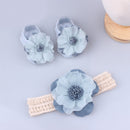 Lovely Pearl Bows Newborn Baby Girl Headband Socks Set Lace Flower Baby Hair Band Turban Baby Little Girl Hair Accessories