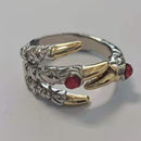 1pcs Titanium Steel Eagle Dragon Claw Halloween Skull Ring Hot Selling Men&