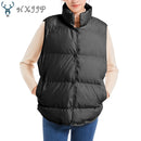 HXJJP Down Cotton Sleeveless Jackets Women Short Puffer Inflatable Vest Autumn Winter Loose Outerwear Bread Waistcoat 709
