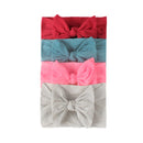 3/4/5/6Pcs/set Cute Bowknot Baby Headband Turban Solid Color Newborn Baby Girls Elastic Hair Bands Soft Nylon Hair Accessories