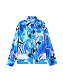 TFMLN 2022 Summer Women 2PCS Print Blouses+Skirts Set New Turn Down Collar Long Sleeve Tops High Waist Dress Girl Outfits