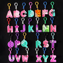 26-letter Keychain Fidget Toys Silicone Push Bubble Simple Dimple Bag Ornaments Popite Anti Stress Kids Birthday Gifts