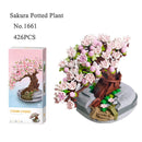 Mini Bouquet Building Blocks Flowers Succulent Cherry Blossom Bonsai 3D Model Home Decoration Children&