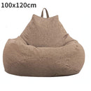 Lazy Sofa Cover Solid Chair Covers Without Filler Linen Cloth Lounger Seat Bean Bag Pouf Puff Couch Tatami Living Room Beanbags