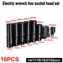 10pcs Set Electric Impact Wrench Hexs Socket Head Kit Drill Chuck Drive Adapter SET for Electric Drill Wrench Screwdrivers