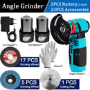 12V Brushless Angle Grinder 2PCS Lithium Battery 500W 19500Rpm Cordless Mini Polishing Machine Diamond Cutting Grinder
