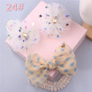 Lovely Pearl Bows Newborn Baby Girl Headband Socks Set Lace Flower Baby Hair Band Turban Baby Little Girl Hair Accessories