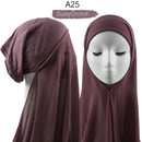 Women Muslim Instant Chiffon Hijab With Cap Underscarf Bonnet HIjabs Scarf Islam Headscarf Headwrap Turbante