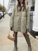 Icclek Women's Shirts Jackets Thin Parka Oversize Shirt Coats Femme Armygreen Outerwear Coats Bf Long Sleeve Khaki Coat 2022 New