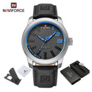 NAVIFORCE Male Wrist Watches Military Sports Anti-shock Waterproof Leather Strap Men Watch Fashion Green Clock Relogio Masculino