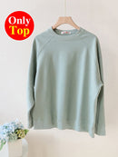 Spring Summer Women's Suit with Shorts Sweatshirt Loose Oversize Green Tracksuit 2 Piece Set Women's Shorts and Top Outfits 2022