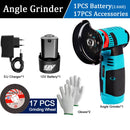12V Brushless Angle Grinder 2PCS Lithium Battery 500W 19500Rpm Cordless Mini Polishing Machine Diamond Cutting Grinder