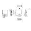 Type-C 2pin soldered female base with wire typec female 3A high current socket