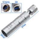 Socket Wrench Magnetic 12 Angle Repairing Removal Tool Thin Wall 3/8" Drive Sockets for 14/16mm Spark Plug