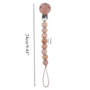 1pc Crochet Bunny Baby Pacifier Clip Chain BPA Free Wooden Beads Appease Soother Chain Clips Newborn Dummy Holder Nipple Clip