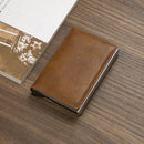 Custom Name Business Bank Credit Card Holder Men Wallet Coin Leather Wallet RFID Aluminium Box CardHolder with Money Clips Purse